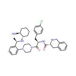 C[C@@H](N[C@H]1CCCC[C@@H]1N)c1ccccc1N1CCN(C(=O)[C@@H](Cc2ccc(Cl)cc2)NC(=O)[C@H]2Cc3ccccc3CN2)CC1 ZINC000028382859