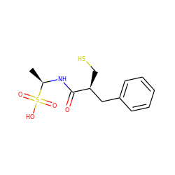 C[C@@H](NC(=O)[C@@H](CS)Cc1ccccc1)S(=O)(=O)O ZINC000013449675