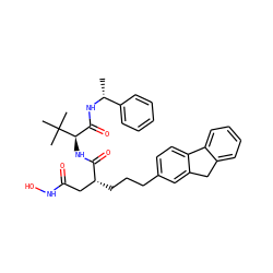 C[C@@H](NC(=O)[C@@H](NC(=O)[C@H](CCCc1ccc2c(c1)Cc1ccccc1-2)CC(=O)NO)C(C)(C)C)c1ccccc1 ZINC000027653164