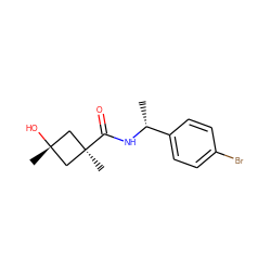 C[C@@H](NC(=O)[C@]1(C)C[C@@](C)(O)C1)c1ccc(Br)cc1 ZINC000103203329