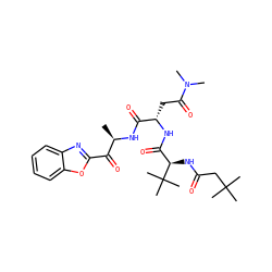 C[C@@H](NC(=O)[C@H](CC(=O)N(C)C)NC(=O)[C@@H](NC(=O)CC(C)(C)C)C(C)(C)C)C(=O)c1nc2ccccc2o1 ZINC000027410073