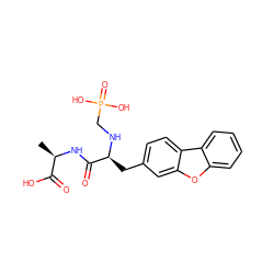 C[C@@H](NC(=O)[C@H](Cc1ccc2c(c1)oc1ccccc12)NCP(=O)(O)O)C(=O)O ZINC000027556485