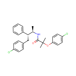 C[C@@H](NC(=O)C(C)(C)Oc1ccc(Cl)cc1)[C@H](Cc1ccc(Cl)cc1)c1ccccc1 ZINC000033999554