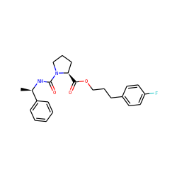 C[C@@H](NC(=O)N1CCC[C@H]1C(=O)OCCCc1ccc(F)cc1)c1ccccc1 ZINC000013441722