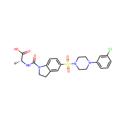 C[C@@H](NC(=O)N1CCc2cc(S(=O)(=O)N3CCN(c4cccc(Cl)c4)CC3)ccc21)C(=O)O ZINC000118533834