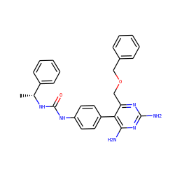 C[C@@H](NC(=O)Nc1ccc(-c2c(N)nc(N)nc2COCc2ccccc2)cc1)c1ccccc1 ZINC000014970755