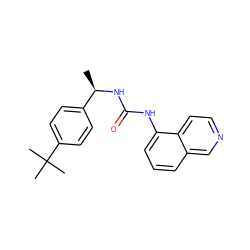 C[C@@H](NC(=O)Nc1cccc2cnccc12)c1ccc(C(C)(C)C)cc1 ZINC000014973623