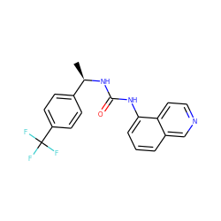 C[C@@H](NC(=O)Nc1cccc2cnccc12)c1ccc(C(F)(F)F)cc1 ZINC000014973609