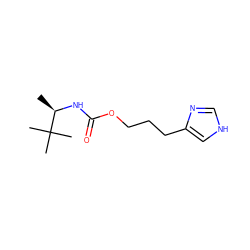 C[C@@H](NC(=O)OCCCc1c[nH]cn1)C(C)(C)C ZINC000013490992