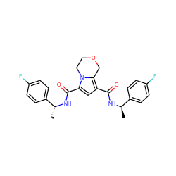 C[C@@H](NC(=O)c1cc(C(=O)N[C@H](C)c2ccc(F)cc2)n2c1COCC2)c1ccc(F)cc1 ZINC000143788346