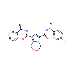 C[C@@H](NC(=O)c1cc(C(=O)N[C@H](C)c2ccc(F)cc2)n2c1COCC2)c1ccccc1 ZINC000146068073