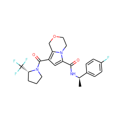 C[C@@H](NC(=O)c1cc(C(=O)N2CCC[C@@H]2C(F)(F)F)c2n1CCOC2)c1ccc(F)cc1 ZINC000146067461