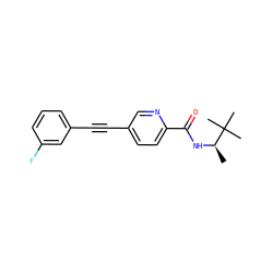 C[C@@H](NC(=O)c1ccc(C#Cc2cccc(F)c2)cn1)C(C)(C)C ZINC000096933548