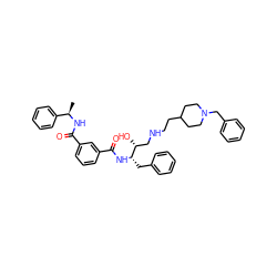 C[C@@H](NC(=O)c1cccc(C(=O)N[C@@H](Cc2ccccc2)[C@H](O)CNCCC2CCN(Cc3ccccc3)CC2)c1)c1ccccc1 ZINC000044352611