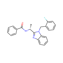 C[C@@H](NC(=O)c1ccccc1)c1nc2ccccc2n1Cc1ccccc1F ZINC000013144241