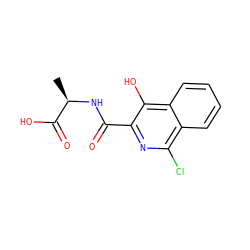 C[C@@H](NC(=O)c1nc(Cl)c2ccccc2c1O)C(=O)O ZINC000040412260