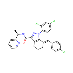 C[C@@H](NC(=O)c1nn(-c2ccc(Cl)cc2Cl)c2c1CCC/C2=C\c1ccc(Cl)cc1)c1ccccn1 ZINC000014211012