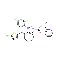 C[C@@H](NC(=O)c1nn(-c2ccc(Cl)cc2Cl)c2c1CCCC/C2=C\c1ccc(Cl)s1)c1ccccn1 ZINC001772654285