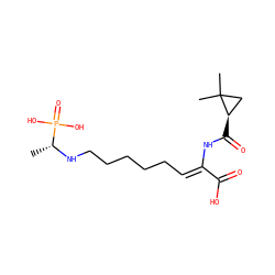 C[C@@H](NCCCCC/C=C(\NC(=O)[C@@H]1CC1(C)C)C(=O)O)P(=O)(O)O ZINC000026022094