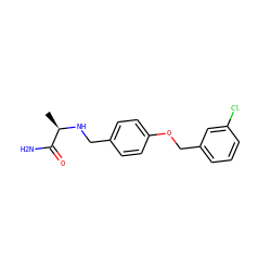 C[C@@H](NCc1ccc(OCc2cccc(Cl)c2)cc1)C(N)=O ZINC000028711468