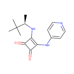 C[C@@H](Nc1c(Nc2ccncc2)c(=O)c1=O)C(C)(C)C ZINC000100092394