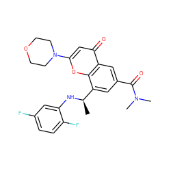 C[C@@H](Nc1cc(F)ccc1F)c1cc(C(=O)N(C)C)cc2c(=O)cc(N3CCOCC3)oc12 ZINC000116738248