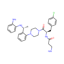 C[C@@H](Nc1ccccc1N)c1ccccc1N1CCN(C(=O)[C@@H](Cc2ccc(Cl)cc2)NC(=O)CCN)CC1 ZINC000028386033