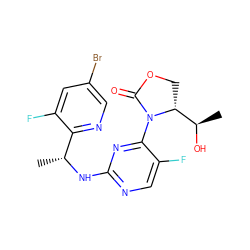 C[C@@H](Nc1ncc(F)c(N2C(=O)OC[C@@H]2[C@@H](C)O)n1)c1ncc(Br)cc1F ZINC000221676945