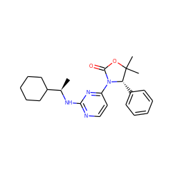 C[C@@H](Nc1nccc(N2C(=O)OC(C)(C)[C@@H]2c2ccccc2)n1)C1CCCCC1 ZINC000142147759