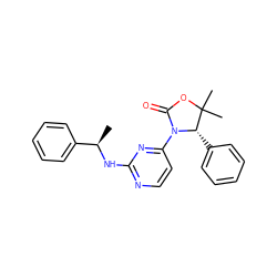 C[C@@H](Nc1nccc(N2C(=O)OC(C)(C)[C@@H]2c2ccccc2)n1)c1ccccc1 ZINC000142118966