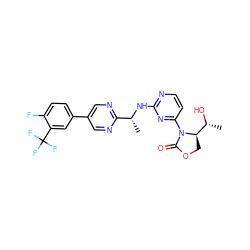 C[C@@H](Nc1nccc(N2C(=O)OC[C@@H]2[C@@H](C)O)n1)c1ncc(-c2ccc(F)c(C(F)(F)F)c2)cn1 ZINC000221665458