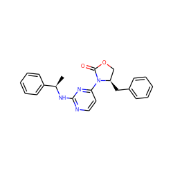 C[C@@H](Nc1nccc(N2C(=O)OC[C@H]2Cc2ccccc2)n1)c1ccccc1 ZINC000142140377