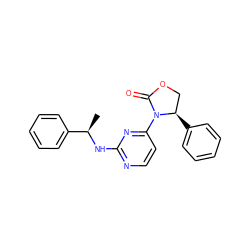 C[C@@H](Nc1nccc(N2C(=O)OC[C@H]2c2ccccc2)n1)c1ccccc1 ZINC000142141256