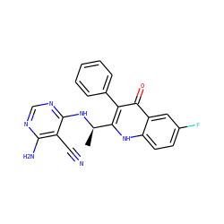 C[C@@H](Nc1ncnc(N)c1C#N)c1[nH]c2ccc(F)cc2c(=O)c1-c1ccccc1 ZINC000148944056