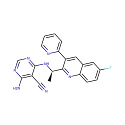 C[C@@H](Nc1ncnc(N)c1C#N)c1nc2ccc(F)cc2cc1-c1ccccn1 ZINC000143316664