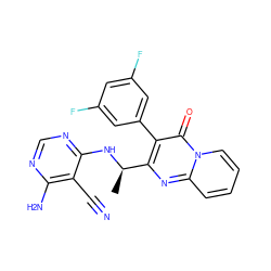 C[C@@H](Nc1ncnc(N)c1C#N)c1nc2ccccn2c(=O)c1-c1cc(F)cc(F)c1 ZINC000114790157