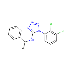 C[C@@H](Nc1nnnn1-c1cccc(Cl)c1Cl)c1ccccc1 ZINC000071340286