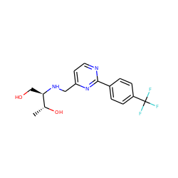 C[C@@H](O)[C@@H](CO)NCc1ccnc(-c2ccc(C(F)(F)F)cc2)n1 ZINC000204411963