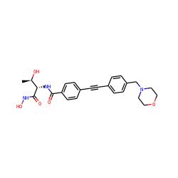 C[C@@H](O)[C@H](NC(=O)c1ccc(C#Cc2ccc(CN3CCOCC3)cc2)cc1)C(=O)NO ZINC000029049396