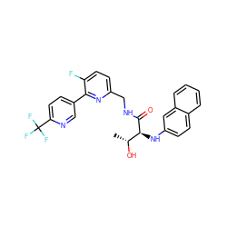 C[C@@H](O)[C@H](Nc1ccc2ccccc2c1)C(=O)NCc1ccc(F)c(-c2ccc(C(F)(F)F)nc2)n1 ZINC000261184164