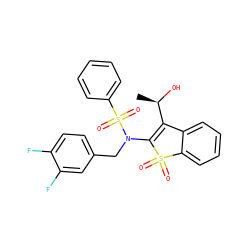 C[C@@H](O)C1=C(N(Cc2ccc(F)c(F)c2)S(=O)(=O)c2ccccc2)S(=O)(=O)c2ccccc21 ZINC000115234136