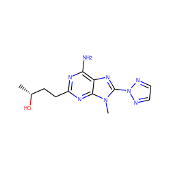 C[C@@H](O)CCc1nc(N)c2nc(-n3nccn3)n(C)c2n1 ZINC000068246080