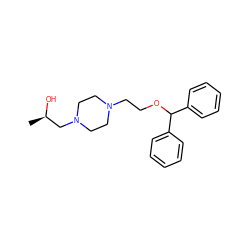 C[C@@H](O)CN1CCN(CCOC(c2ccccc2)c2ccccc2)CC1 ZINC000022927036