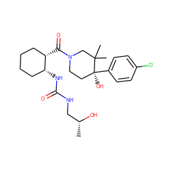 C[C@@H](O)CNC(=O)N[C@@H]1CCCC[C@@H]1C(=O)N1CC[C@](O)(c2ccc(Cl)cc2)C(C)(C)C1 ZINC000096173238