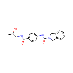 C[C@@H](O)CNC(=O)c1ccc(NC(=O)N2Cc3ccccc3C2)cc1 ZINC000166008913