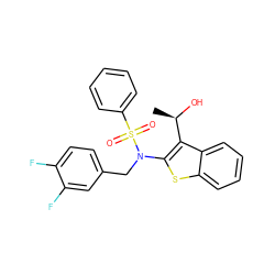 C[C@@H](O)c1c(N(Cc2ccc(F)c(F)c2)S(=O)(=O)c2ccccc2)sc2ccccc12 ZINC000115232735