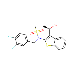 C[C@@H](O)c1c(N(Cc2ccc(F)c(F)c2)S(C)(=O)=O)sc2ccccc12 ZINC000115231898