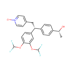 C[C@@H](O)c1ccc([C@@H](Cc2cc[n+]([O-])cc2)c2ccc(OC(F)F)c(OC(F)F)c2)cc1 ZINC000013442103