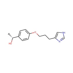 C[C@@H](O)c1ccc(OCCCc2c[nH]cn2)cc1 ZINC000013813061