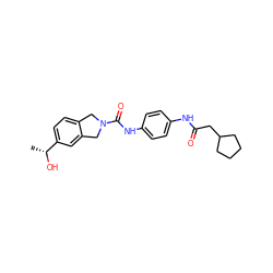 C[C@@H](O)c1ccc2c(c1)CN(C(=O)Nc1ccc(NC(=O)CC3CCCC3)cc1)C2 ZINC000166650738